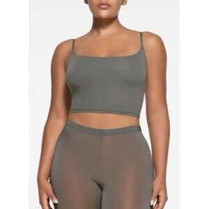 Skims Fits Everybody Cropped Cami Size 2X Gunmetal